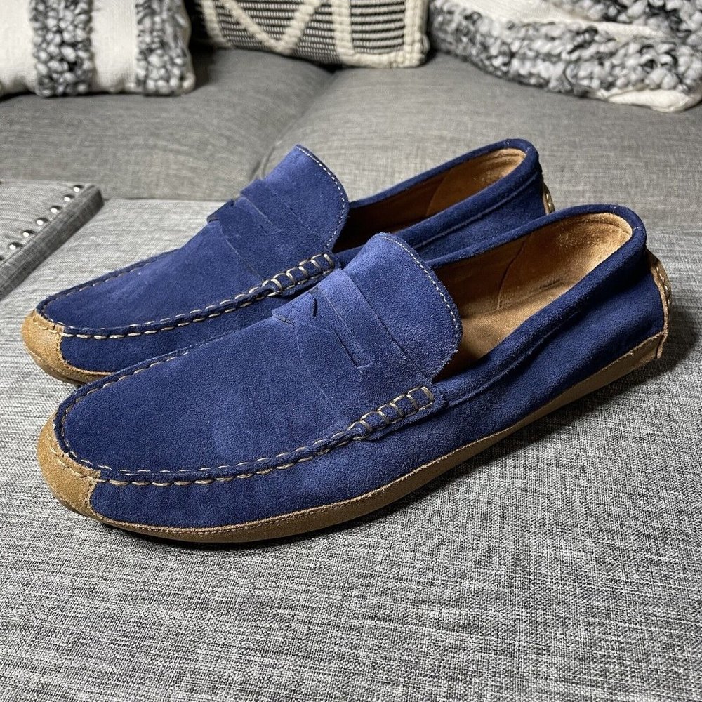 Men Cole Haan Wyatt Penny Loafers Shoes Sneakers Suede Navy C30973 11.5